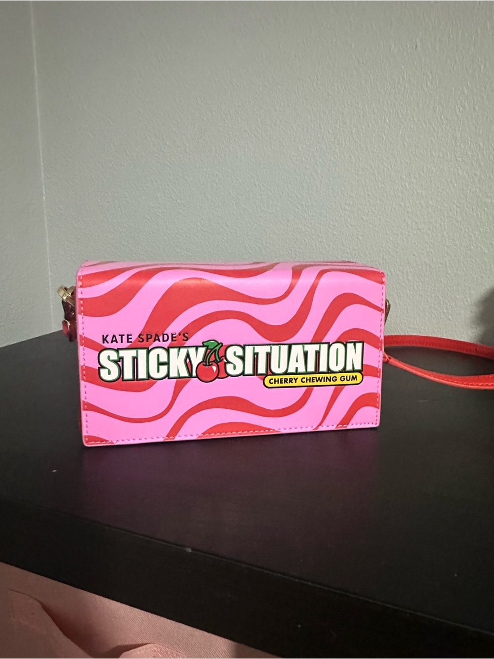 kate spade Pink and Red 'Sticky Situation' Cherry Crossbody Bag